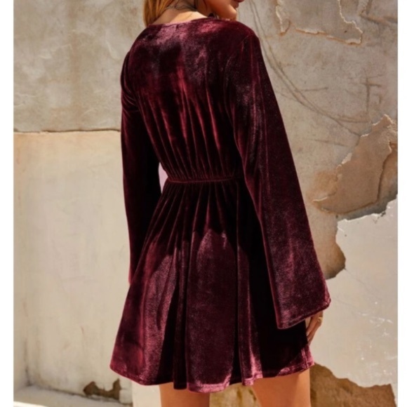 Bohemian Black Floral Embroidered Velvet Mini Dress - Picture 14 of 14